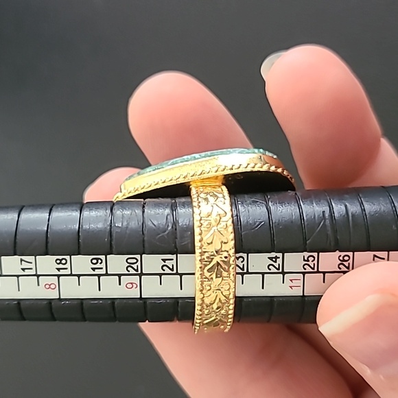 Stunning green agate ring - Picture 4 of 5